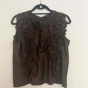 Dennis basso silk brown blouse